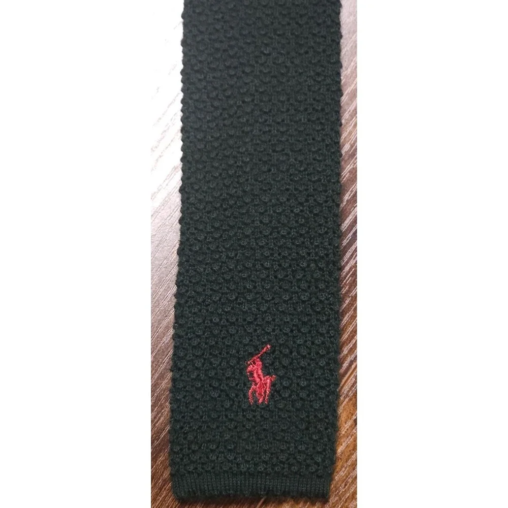 Polo Ralph Lauren Vintage Green Knit‎ Silk Tie 2